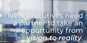 New executives need a partner to take an opportunity from vision to reality