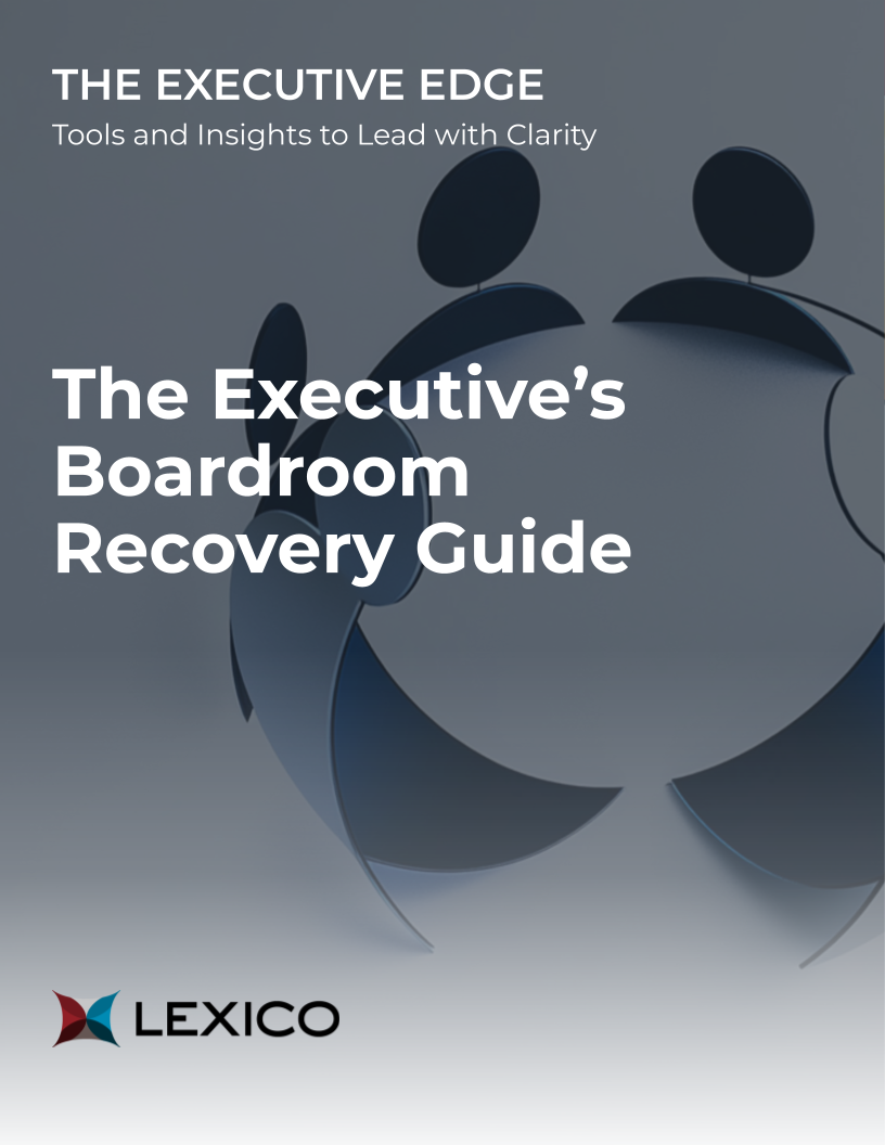 PDF Cover: The Executive’s
Boardroom
Recovery Guide
