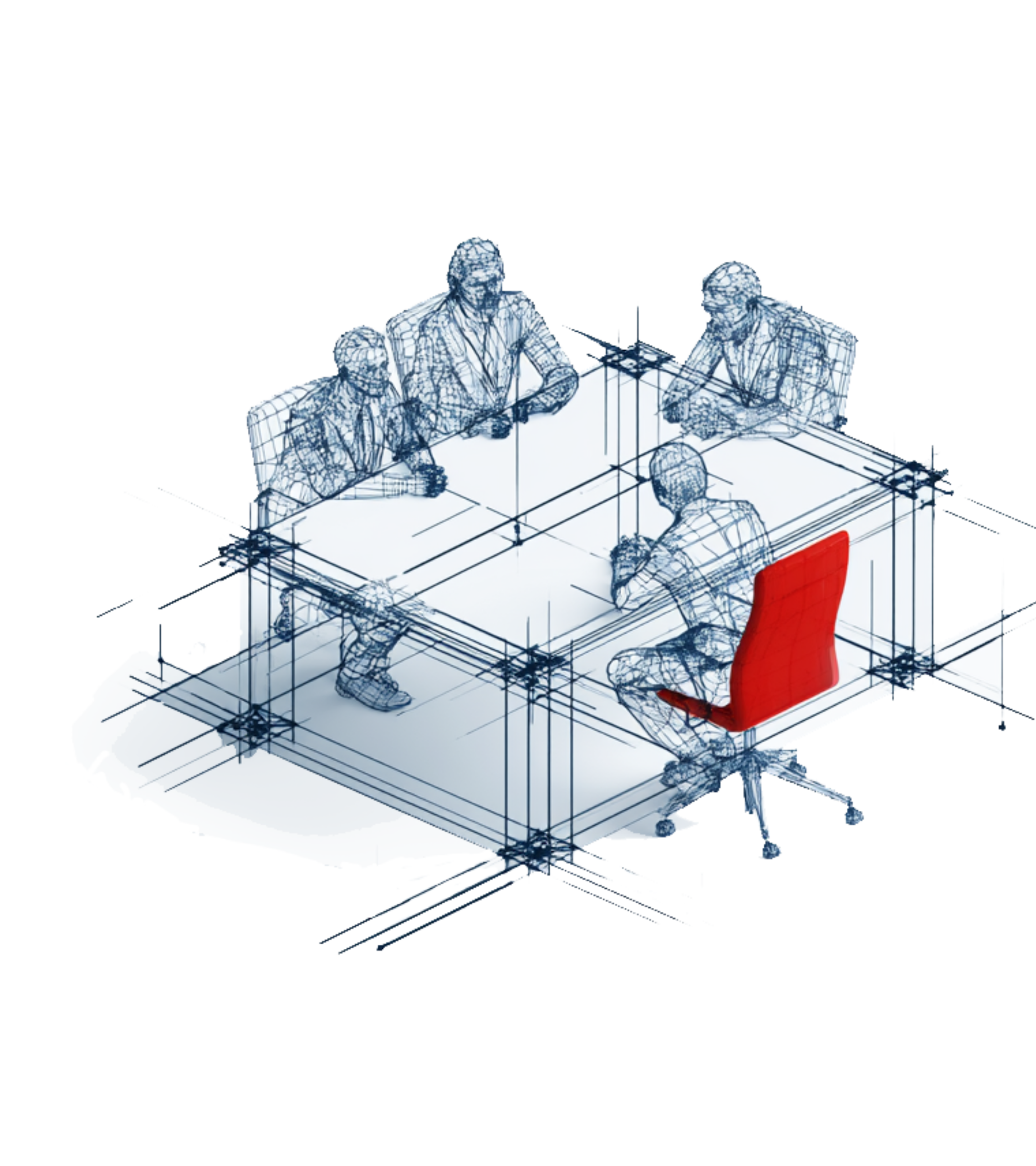 Four chairs around boardroom table